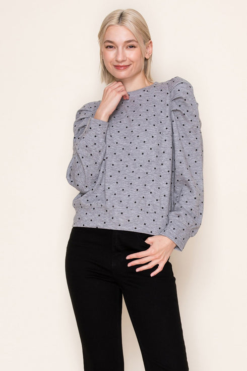 POLKA DOT LONG SLEEVE TOP